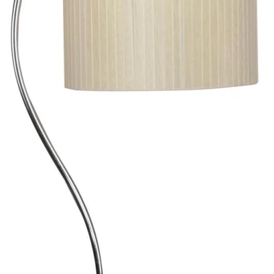 Moderní stolní lampa DRAGA - 1xE27, 60W, chromovaná / krémová