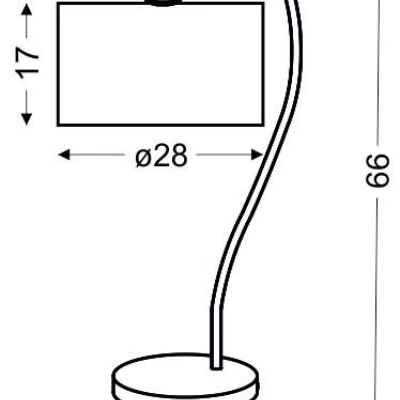 Moderní stolní lampa DRAGA - 1xE27, 60W, chromovaná / krémová