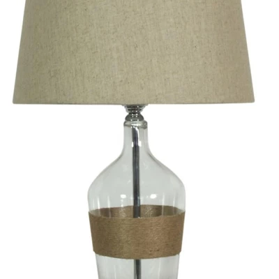 Moderní stolní lampa ECO 3 - 1xE27, 60W, chromovaná / béžová
