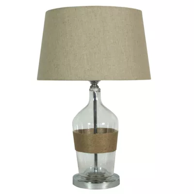 Moderní stolní lampa ECO 3 - 1xE27, 60W, chromovaná / béžová