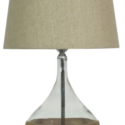 Moderní stolní lampa ECO 2 - 1xE27, 60W, chromovaná / béžová