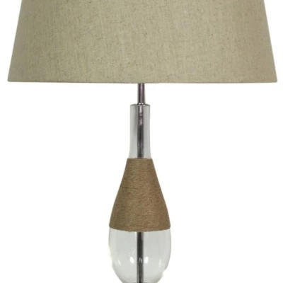 Moderní stolní lampa ECO 1 - 1xE27, 60W, chromovaná / béžová