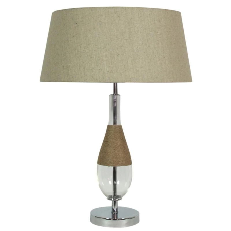 Moderní stolní lampa ECO 1 - 1xE27, 60W, chromovaná / béžová