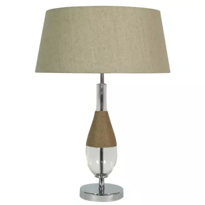 Moderní stolní lampa ECO 1 - 1xE27, 60W, chromovaná / béžová