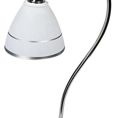 Moderní stolní lampa ELF - 1xE14, 40W, chromovaná / bílá