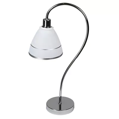 Moderní stolní lampa ELF - 1xE14, 40W, chromovaná / bílá
