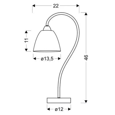 Moderní stolní lampa ELF - 1xE14, 40W, chromovaná / bílá