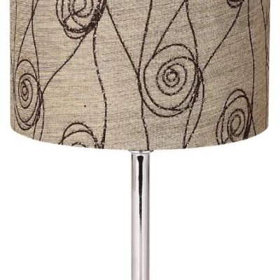 Moderní stolní lampa EMILY - 1xE14, 40W, chromovaná / béžová