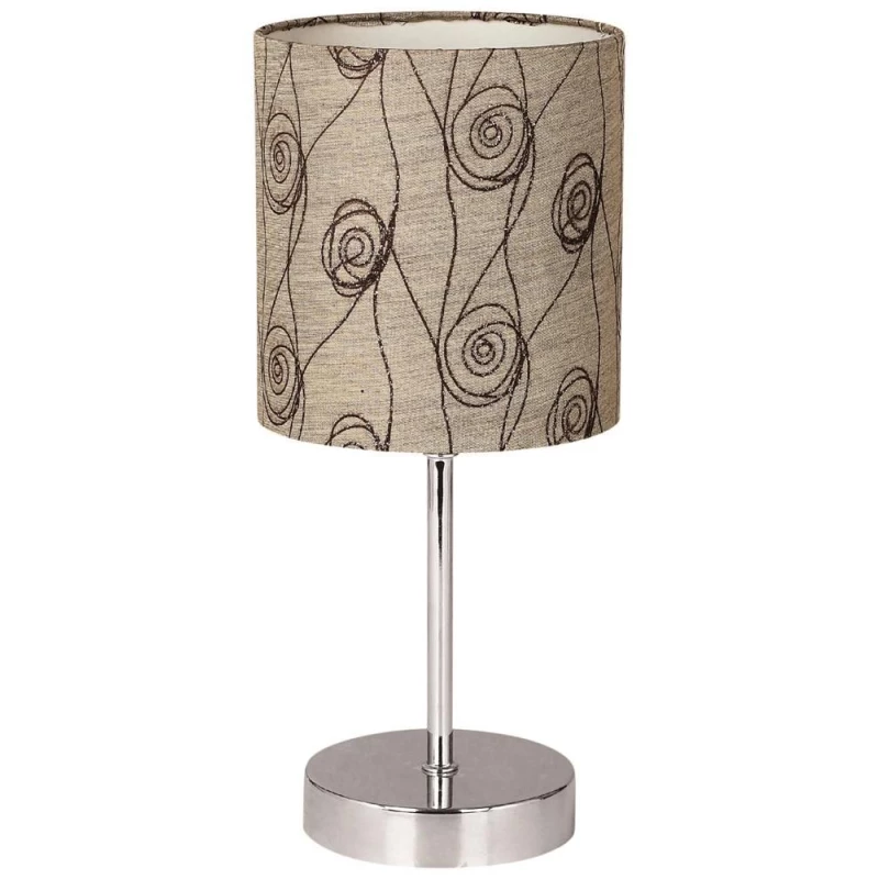 Moderní stolní lampa EMILY - 1xE14, 40W, chromovaná / béžová
