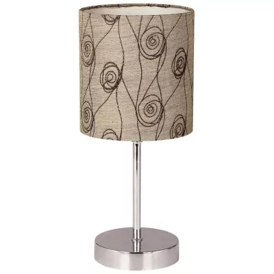 Moderní stolní lampa EMILY - 1xE14, 40W, chromovaná / béžová