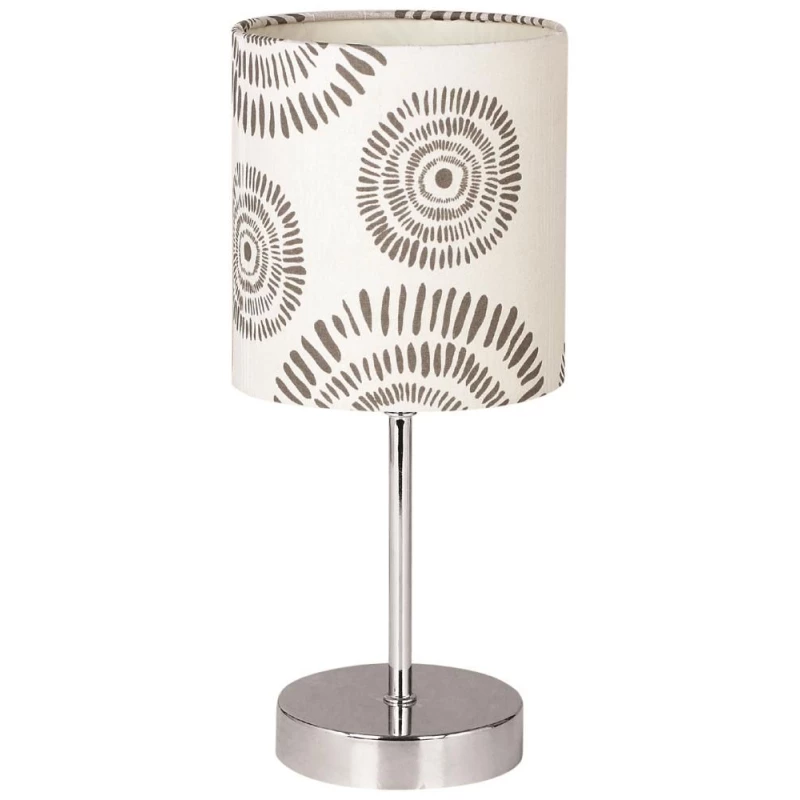 Moderní stolní lampa EMILY - 1xE14, 40W, chromovaná / krémová