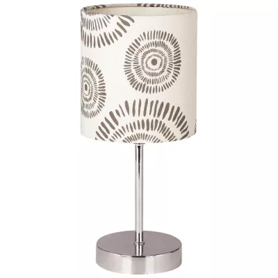 Moderní stolní lampa EMILY - 1xE14, 40W, chromovaná / krémová