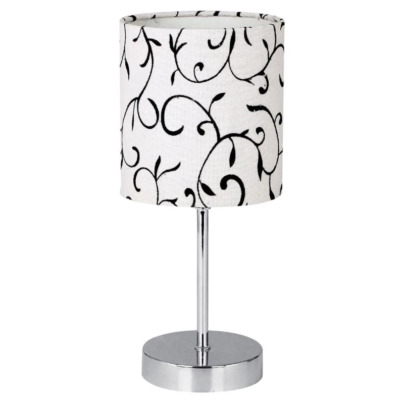 Moderní stolní lampa EMILY - 1xE14, 40W, chromovaná / bílá