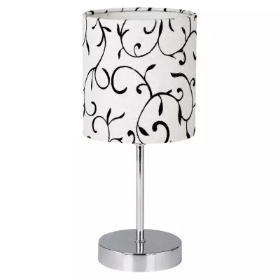 Moderní stolní lampa EMILY - 1xE14, 40W, chromovaná / bílá