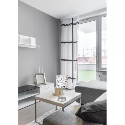 Moderní stolní lampa EMILY - 1xE14, 40W, chromovaná / bílá