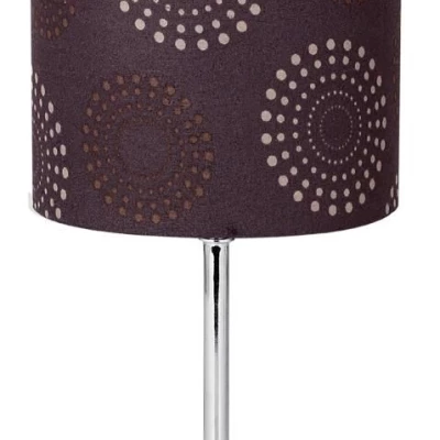 Moderní stolní lampa EMILY - 1xE14, 40W, chromovaná / hnědá