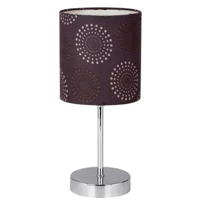 Moderní stolní lampa EMILY - 1xE14, 40W, chromovaná / hnědá