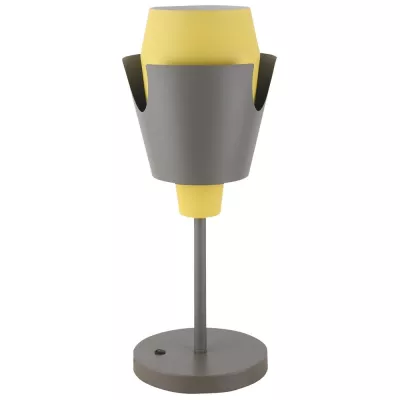 Moderní stolní lampa FALUN - 1xE27, 40W, šedá / žlutá