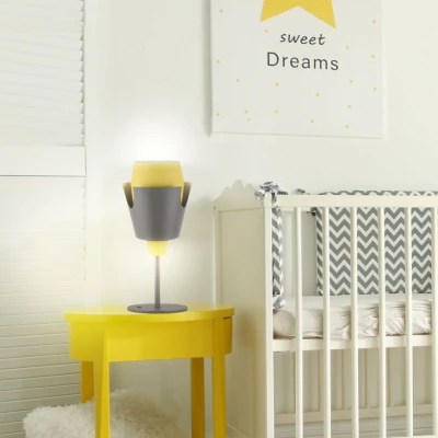 Moderní stolní lampa FALUN - 1xE27, 40W, šedá / žlutá