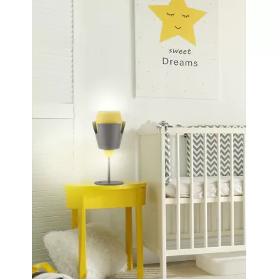 Moderní stolní lampa FALUN - 1xE27, 40W, šedá / žlutá