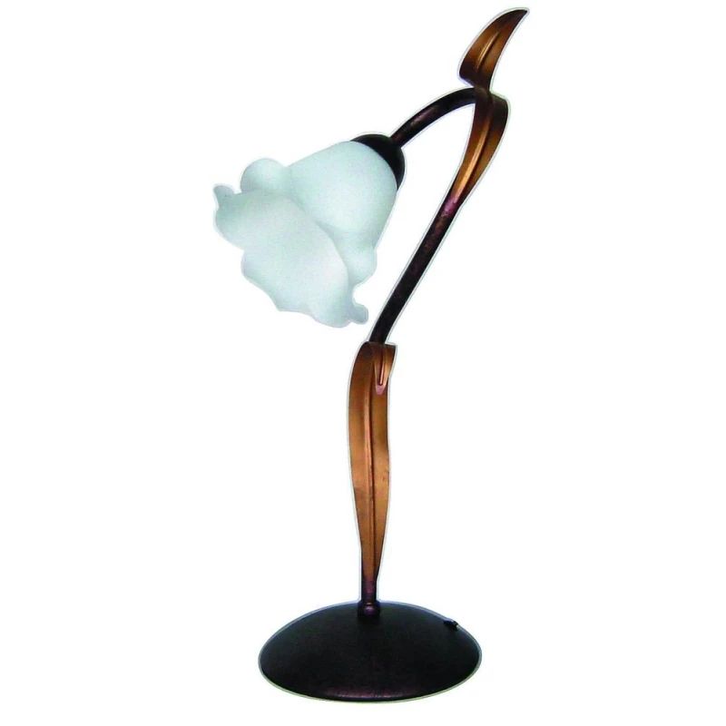 Rustikální stolní lampa FANTAZJA - 1xE27, 60W, černá / patina / bílá