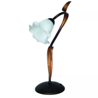 Rustikální stolní lampa FANTAZJA - 1xE27, 60W, černá / patina / bílá