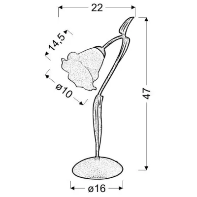 Rustikální stolní lampa FANTAZJA - 1xE27, 60W, černá / patina / bílá