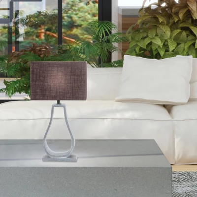 Moderní stolní lampa FEMO - 1xE27, 60W, šedá / hnědá