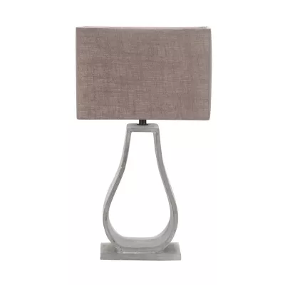 Moderní stolní lampa FEMO - 1xE27, 60W, šedá / béžová