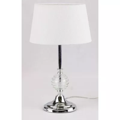 Moderní stolní lampa FERO - 1xE27, 60W, chromovaná / bílá / zelená