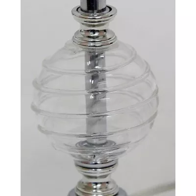 Moderní stolní lampa FERO - 1xE27, 60W, chromovaná / bílá / čirá