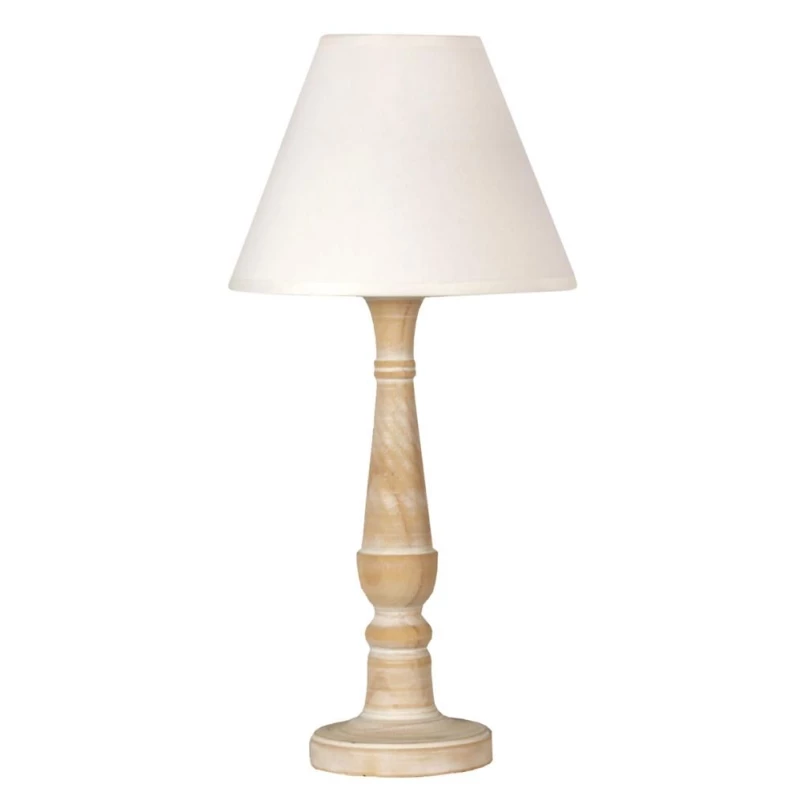 Skandinávská stolní lampa FOLCLORE 1 - 1xE14, 40W, přírodní dřevo / bílá