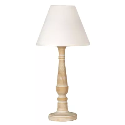 Skandinávská stolní lampa FOLCLORE 1 - 1xE14, 40W, přírodní dřevo / bílá