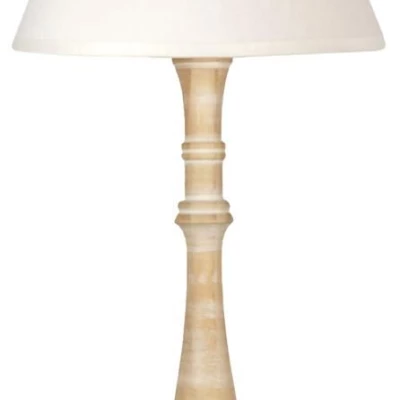 Stolní lampa ve skandinávském stylu FOLCLORE 3 - 1xE27, 60W, přírodní dřevo / bílá