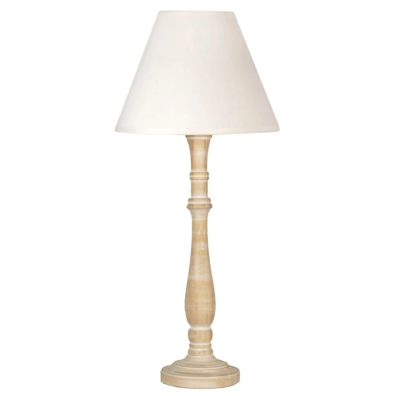 Stolní lampa ve skandinávském stylu FOLCLORE 3 - 1xE27, 60W, přírodní dřevo / bílá