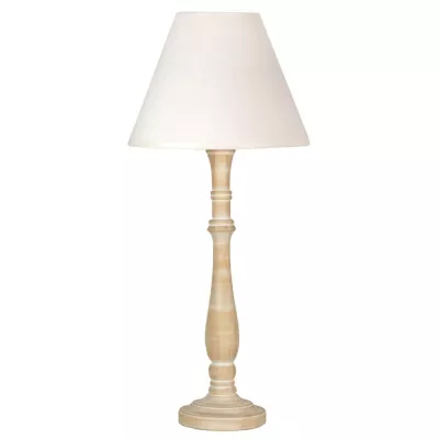 Stolní lampa ve skandinávském stylu FOLCLORE 3 - 1xE27, 60W, přírodní dřevo / bílá