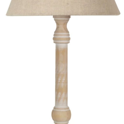 Stolní lampa ve skandinávském stylu FOLCLORE 4 - 1xE27, 60W, přírodní dřevo / len