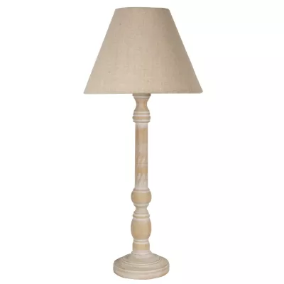 Stolní lampa ve skandinávském stylu FOLCLORE 4 - 1xE27, 60W, přírodní dřevo / len