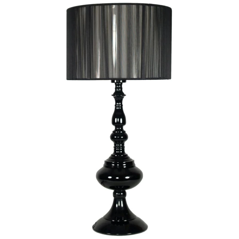 Kulatá stolní lampa GILLENIA - 1xE27, 60W, černá