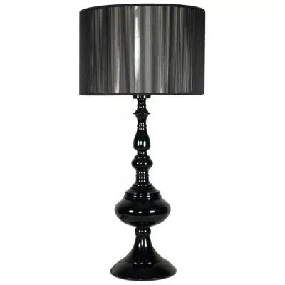 Kulatá stolní lampa GILLENIA - 1xE27, 60W, černá