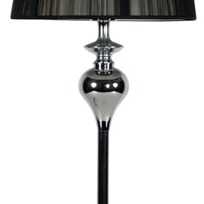 Stolní moderní lampa GILLENIA - 1xE27, 60W, chromovaná / černá