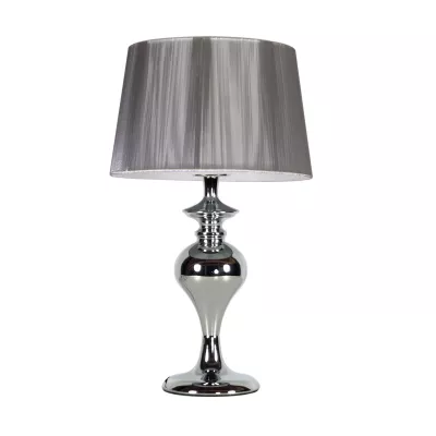Moderní kulatá stolní lampa GILLENIA - 1xE27, 60W, stříbrná