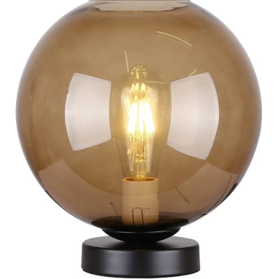 Stolní retro lampa GLOBE - 1xE27, 60W, černá / hnědá