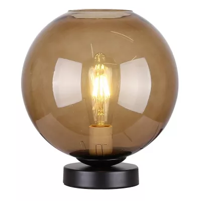 Stolní retro lampa GLOBE - 1xE27, 60W, černá / hnědá