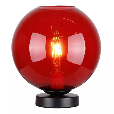 Stolní retro lampa GLOBE - 1xE27, 60W, černá / červená
