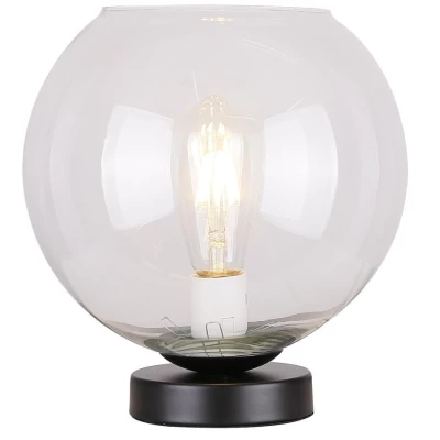 Stolní retro lampa GLOBE - 1xE27, 60W, černá / čirá