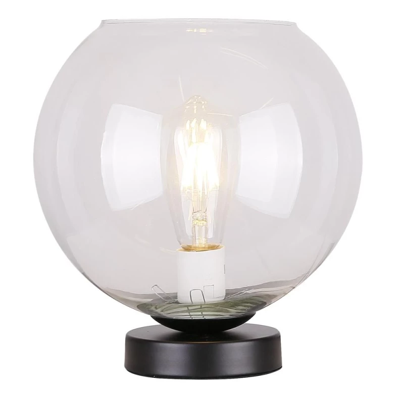 Stolní retro lampa GLOBE - 1xE27, 60W, černá / čirá