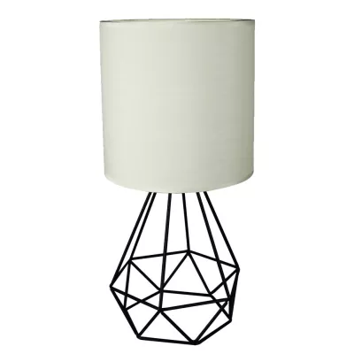 Stolní lampička v loftovém stylu GRAF - 1xE27, 60W, černá / bílá