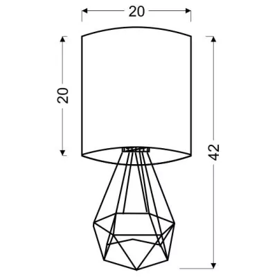 Stolní lampička v loftovém stylu GRAF - 1xE27, 60W, černá / bílá