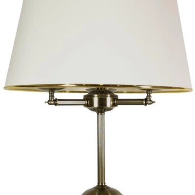 Rustikální stolní lampa GRAND - 3xE14, 40W, patina / bílá